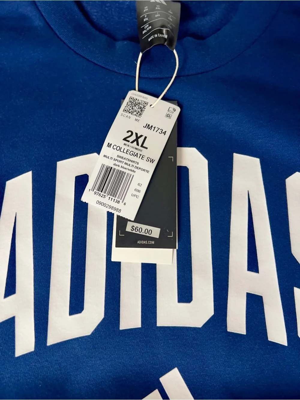 Adidas Collegiate Crewneck Sweatshirt JM1734- Size 2XL
